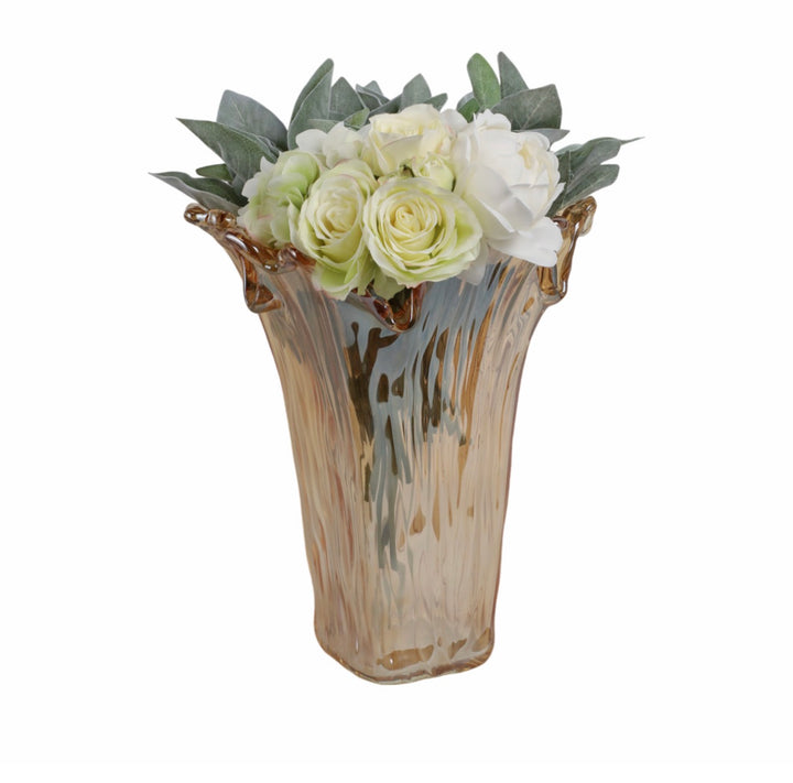 Bellaria Ruffled Italian Glass Vase