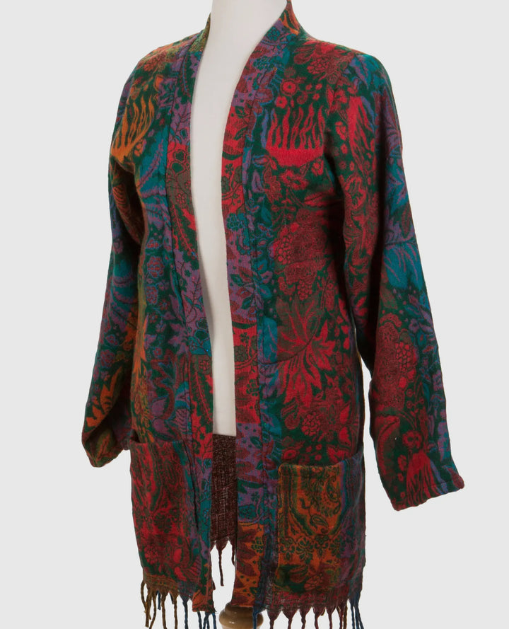 Mosaic Fringe Cardigan