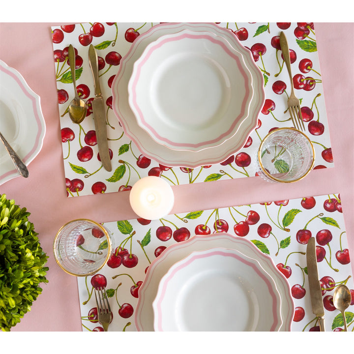 Blush Flocked Paper Table Runner