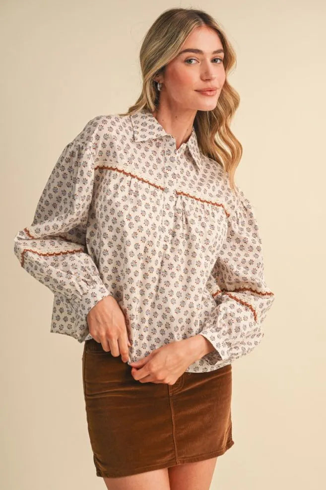 Cottage Charm Printed Blouse