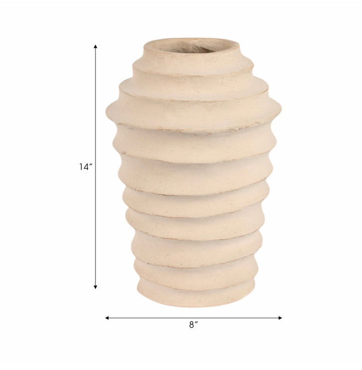 Arlo Ribbed Stoneware Vase