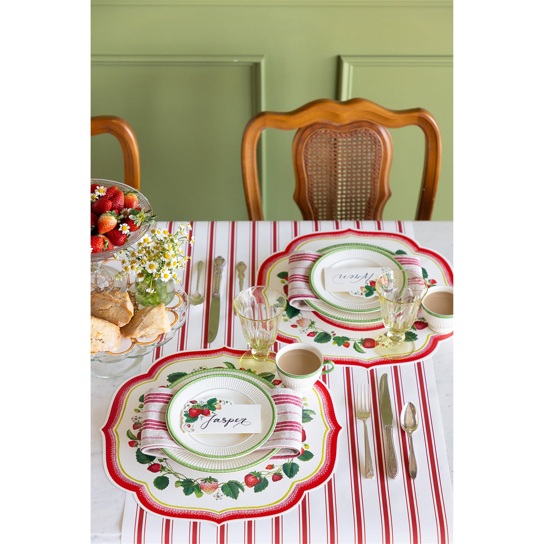 Classic Red Stripe Table Runner