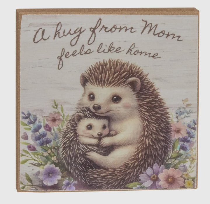Hedgehog Motherhood Sentiment Block
