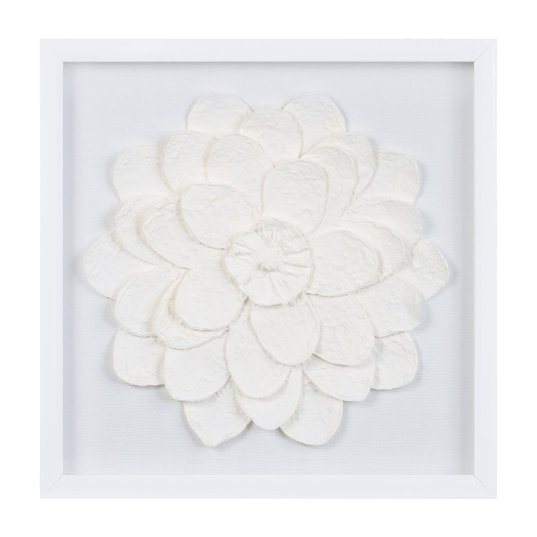 White Bloom Textured Wall Art
