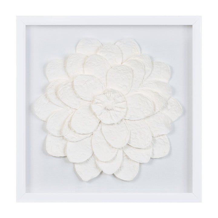 White Bloom Textured Wall Art