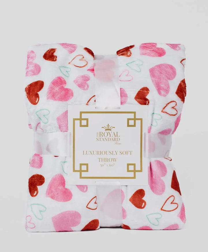 Hearts Aflutter Plush Throw Blanket