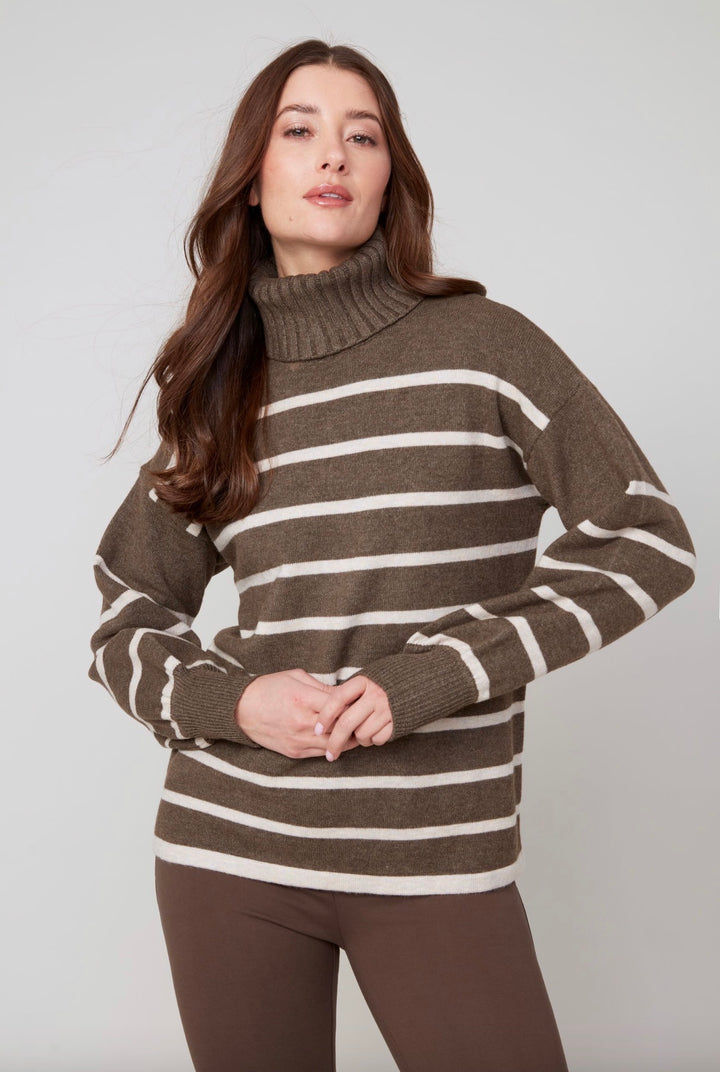 Autumn Stripe Turtleneck Sweater