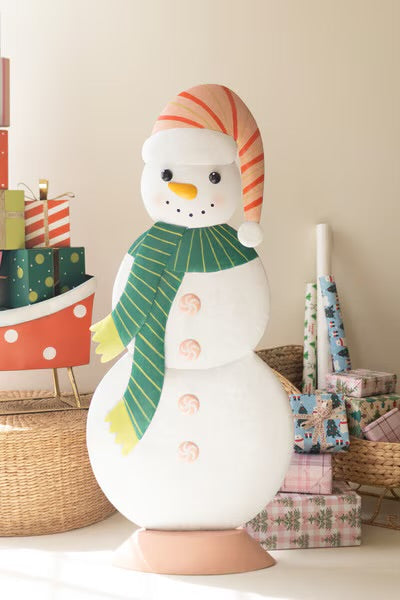 Peppermint Parade Metal Snowman