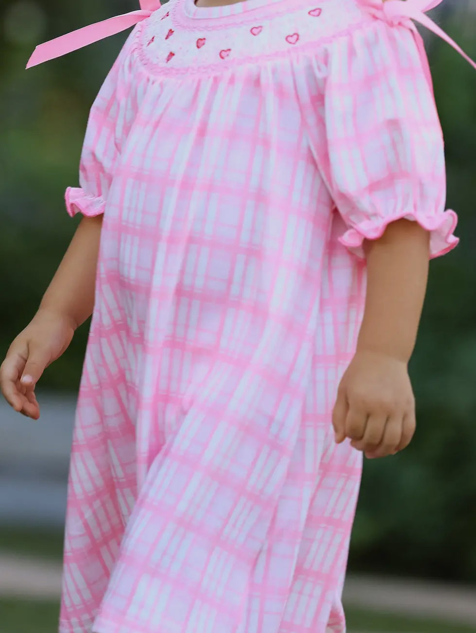 Pink Picnic Heart Smocked Dress