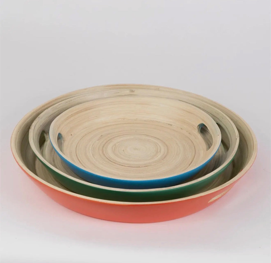 Color Pop Bamboo Serving Tray Set