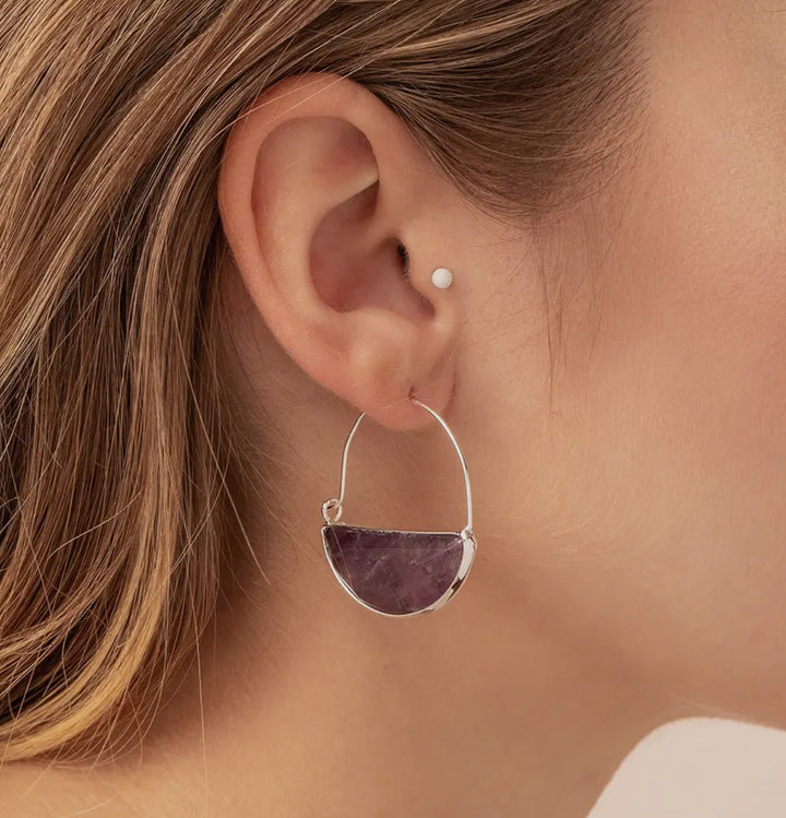 Stone Prism Hoops - FINAL SALE