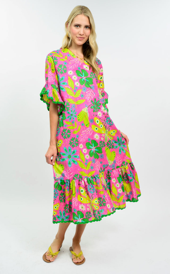 Garden Party Flutter Midi Dress