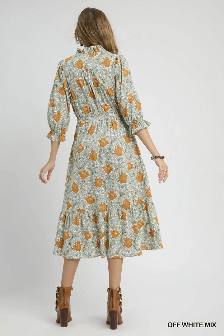 Sunflower Bloom Midi Dress