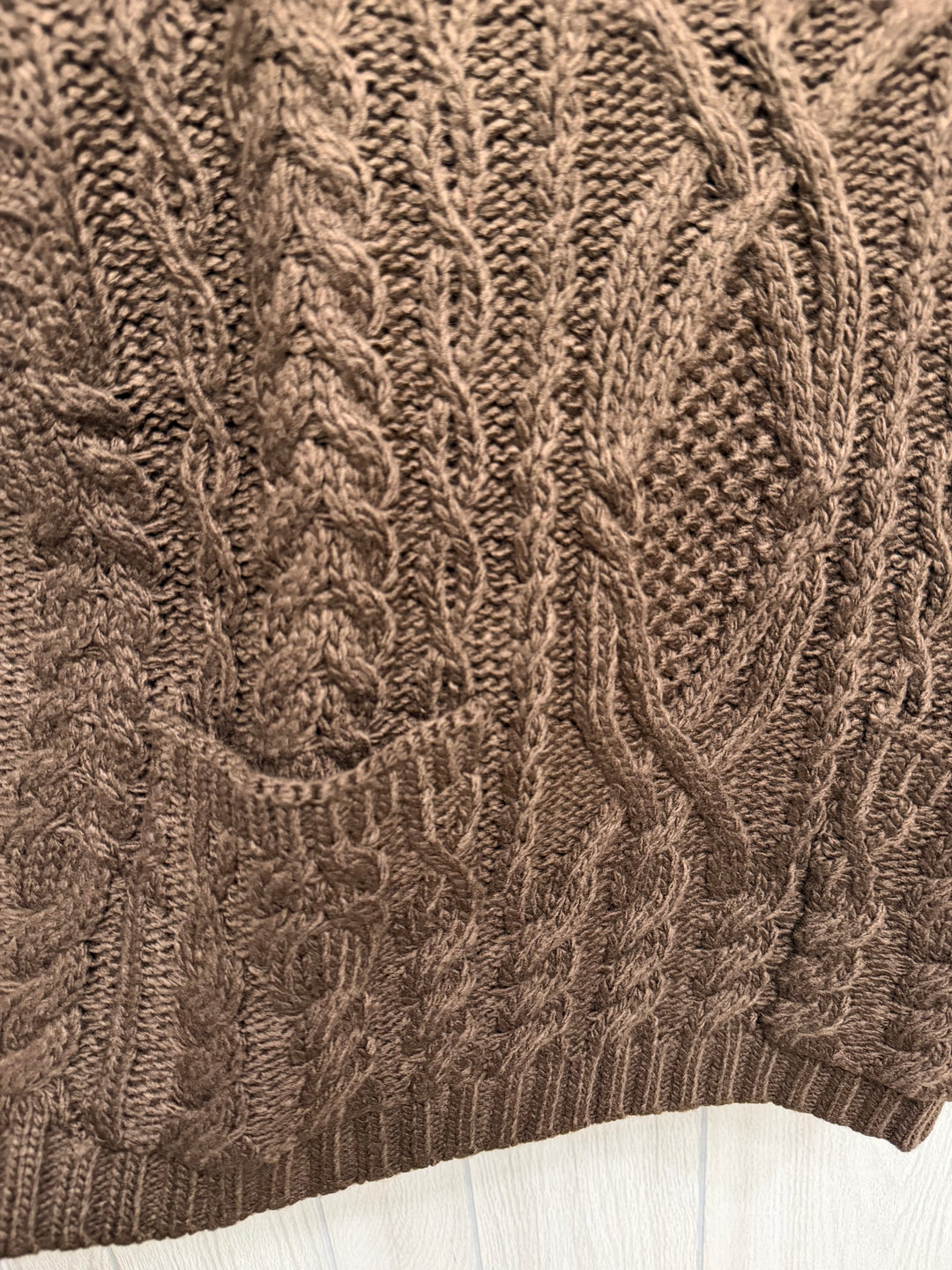 Chocolate Chunky Cable Knit Sweater Vest