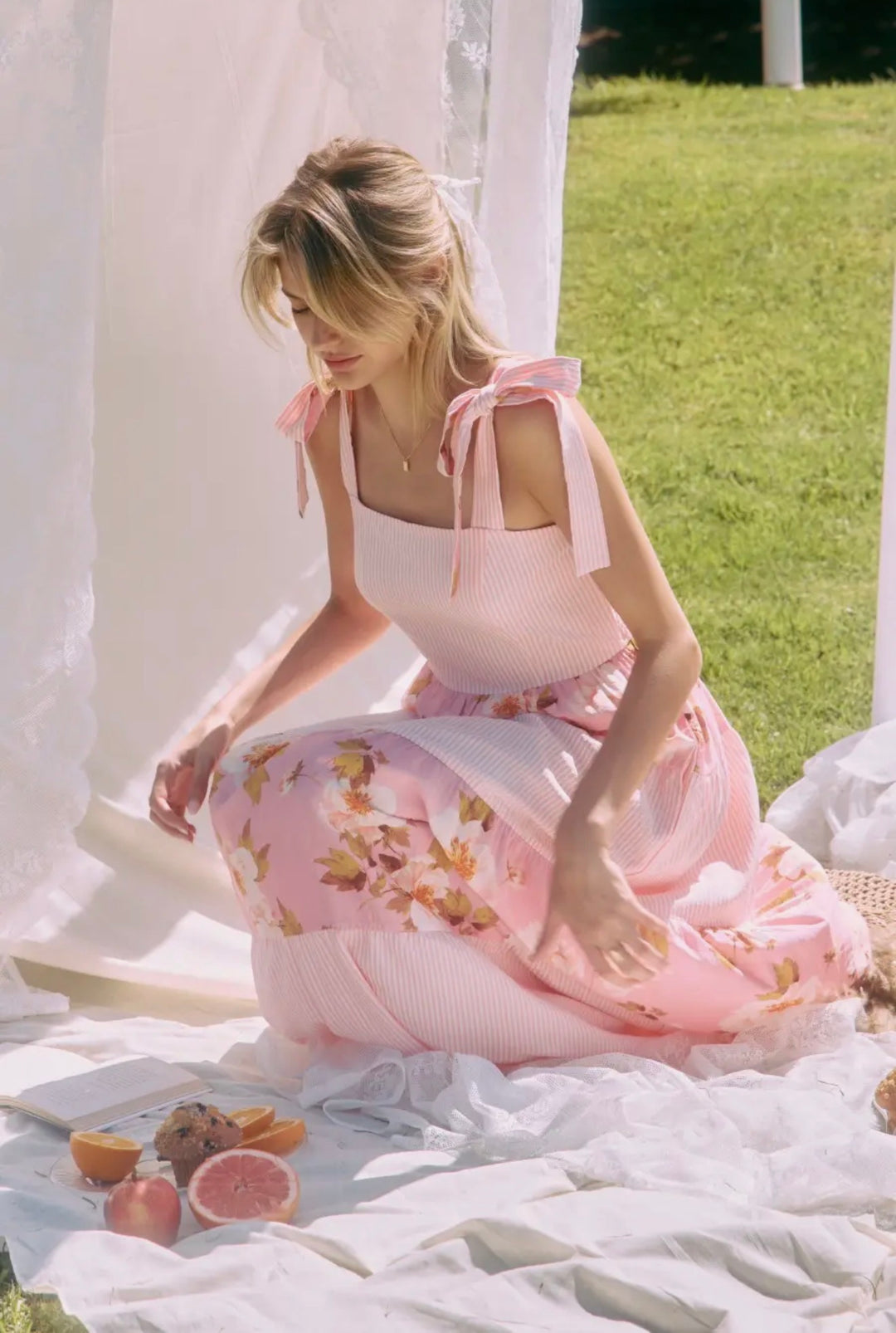 Blushing Meadow Tiered Maxi Dress