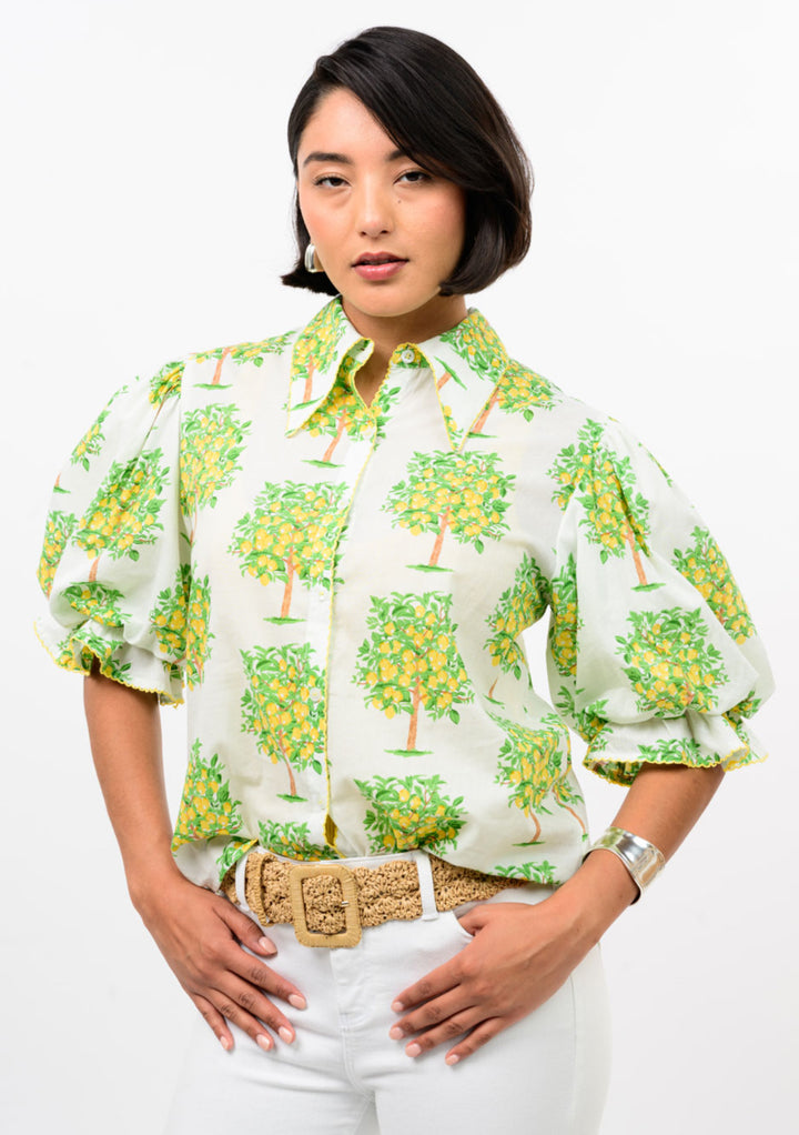 Limoncello Grove Puff Sleeve Top