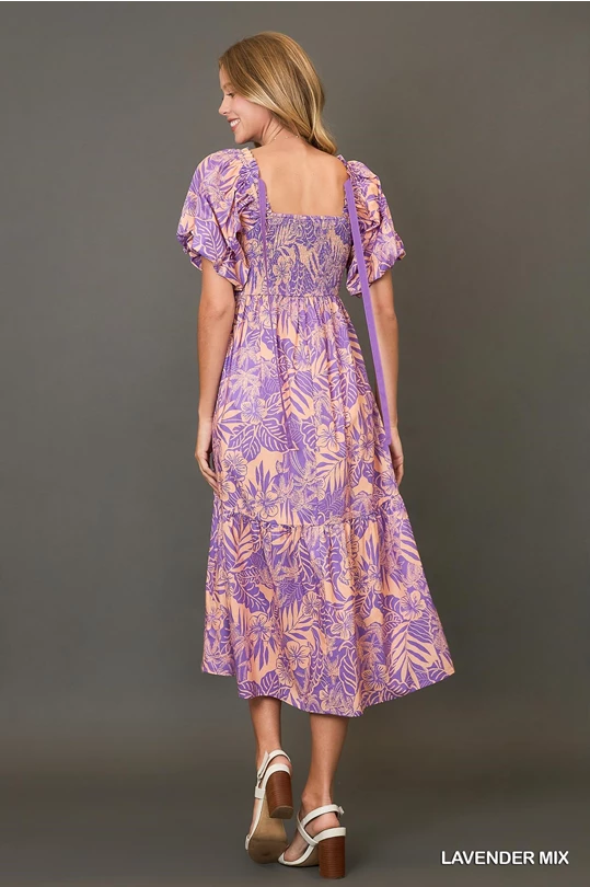 Elegant Tropics Midi Dress