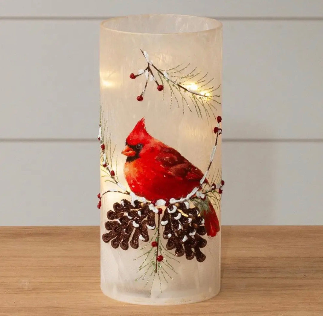 Frosted Cardinal Christmas Luminary