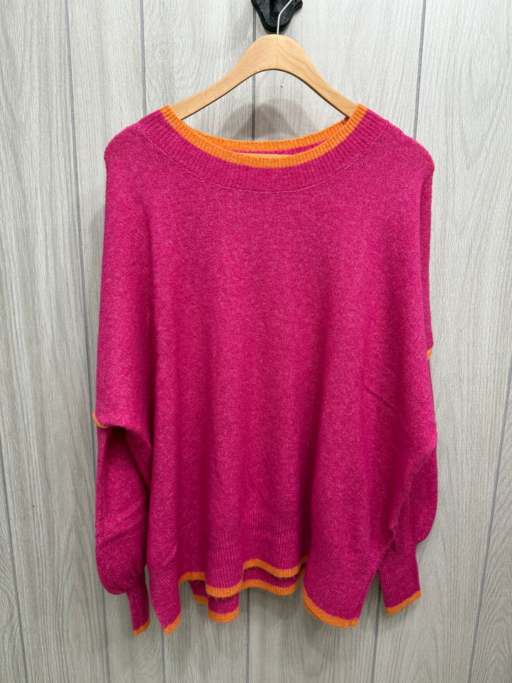 Sunset Trim Fuchsia Sweater