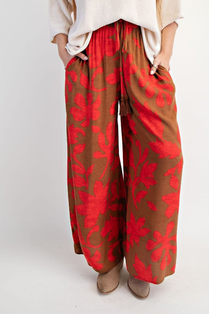 Autumn Petals Wide-Leg Pants