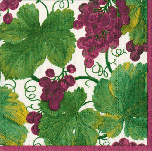 Caspari Vineyard Grapes Cocktail Napkins