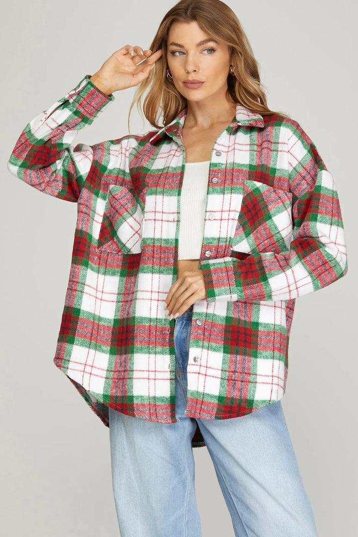Holly Jolly Plaid Shacket