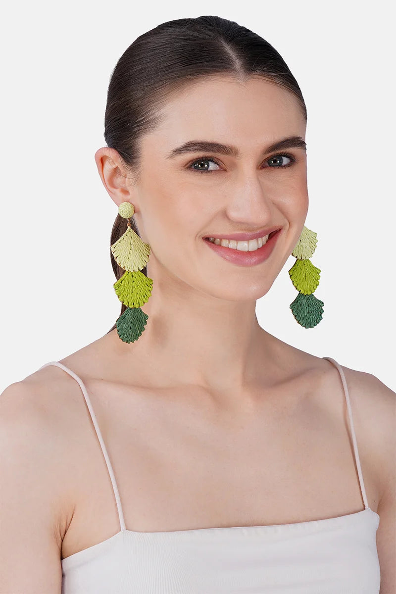 Shellscape Raffia Statement Earrings