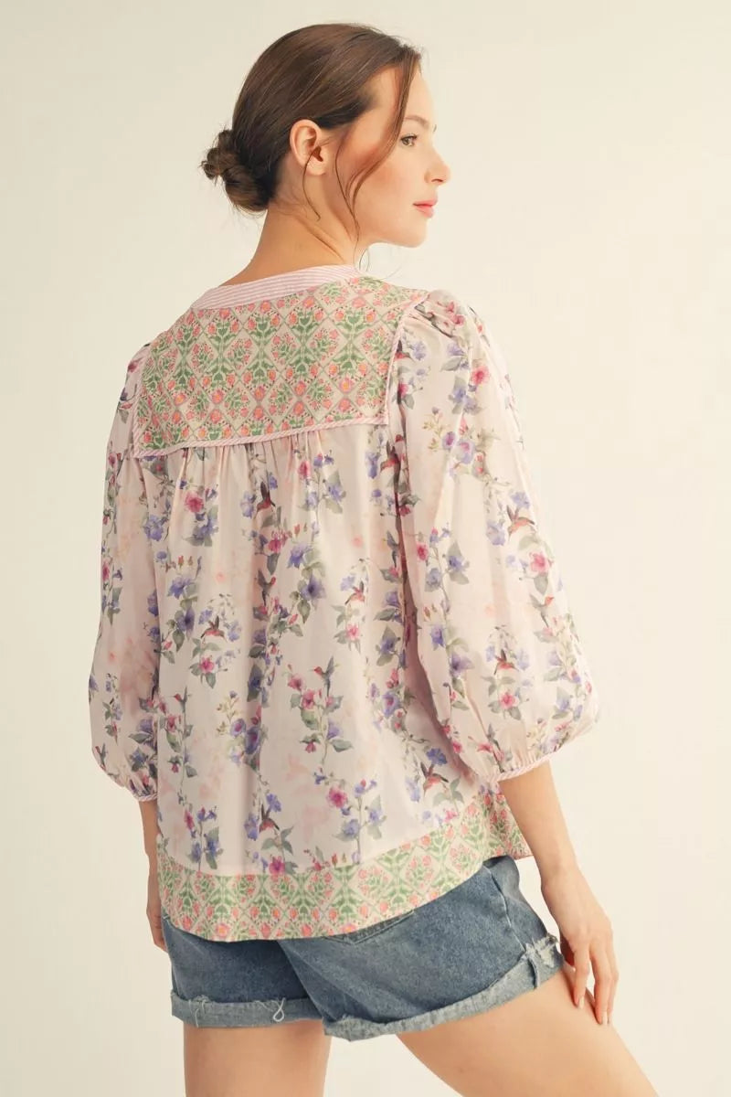 Meadow Bloom Embroidered Blouse