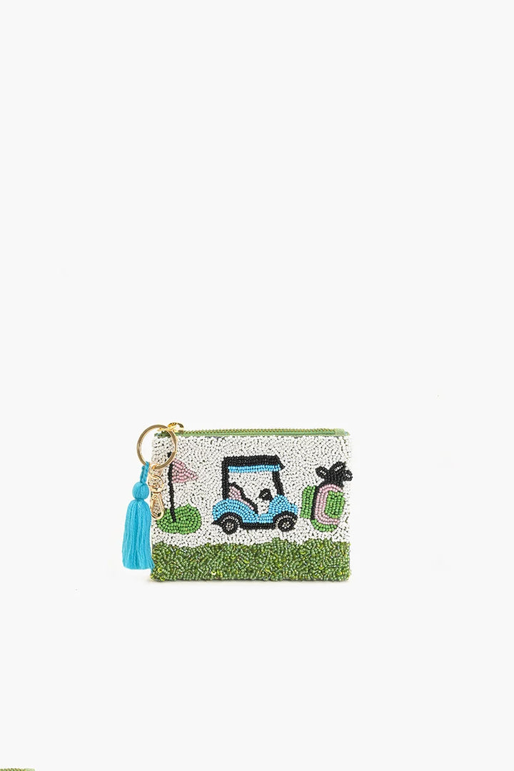 Tee Time Beaded Coin Pouch