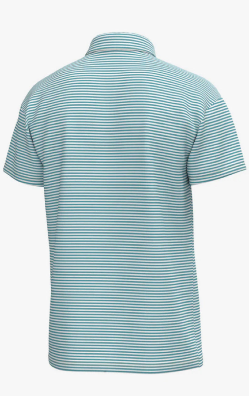 Morgan Stripe Performance Polo - Coastal Water