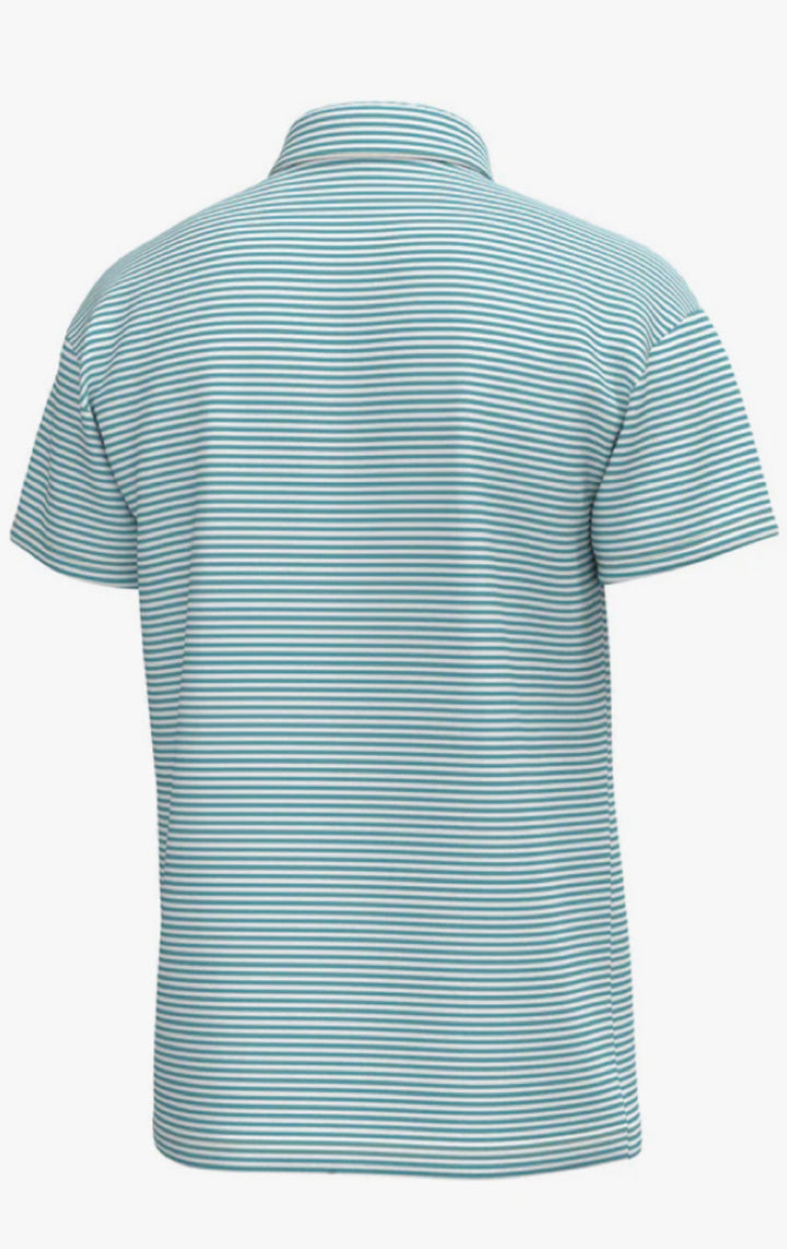 Morgan Stripe Performance Polo - Coastal Water