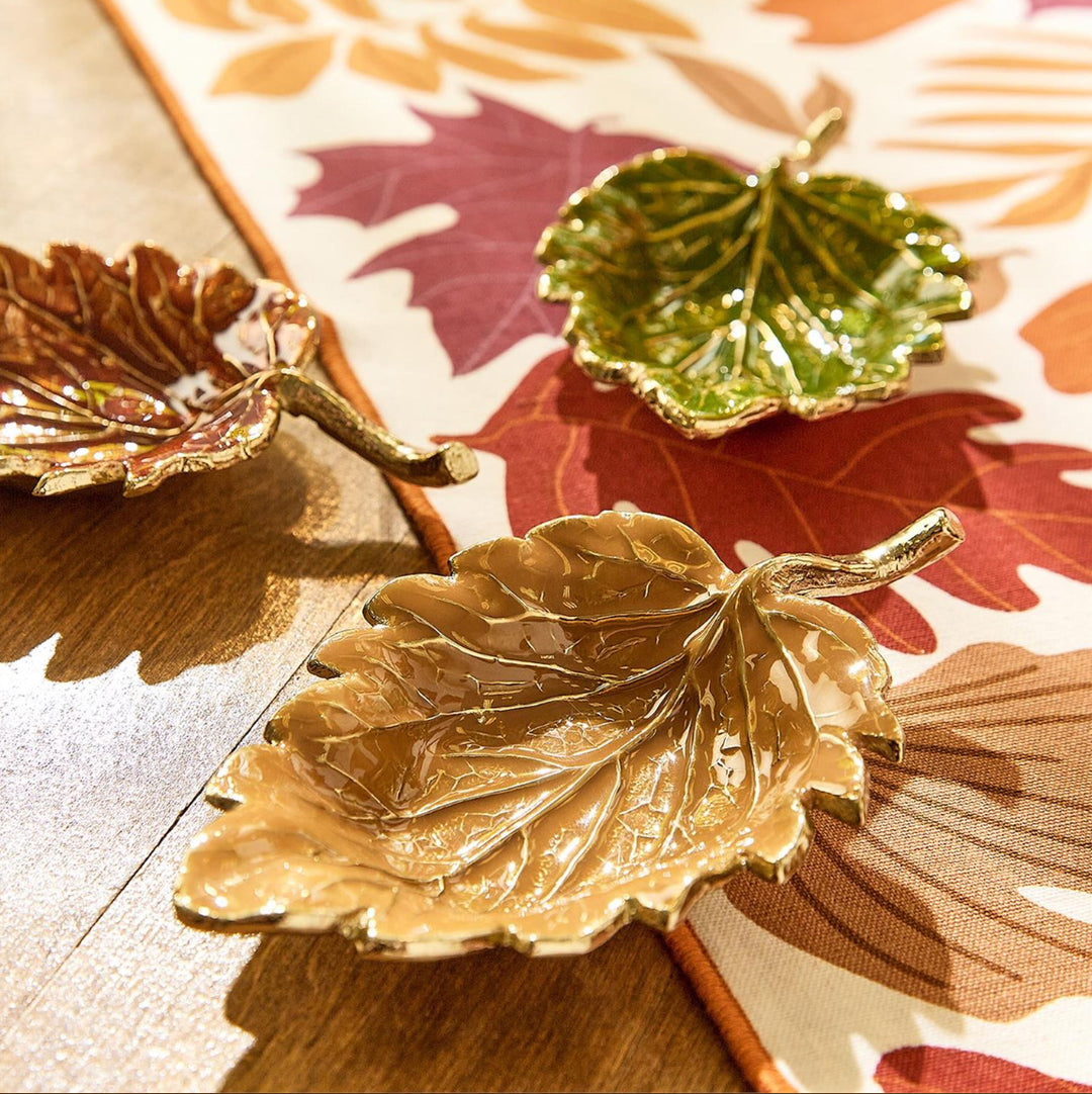 Enamel Leaf Trinket Dish