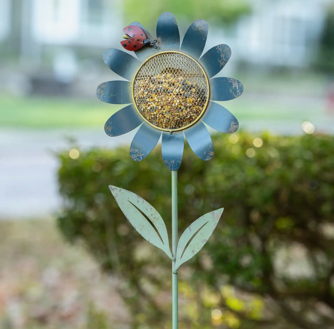 Vintage Daisy Bird Feeder Stake