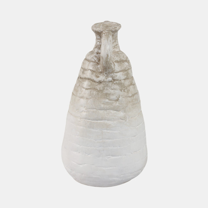 Textured Handled Stoneware Vase