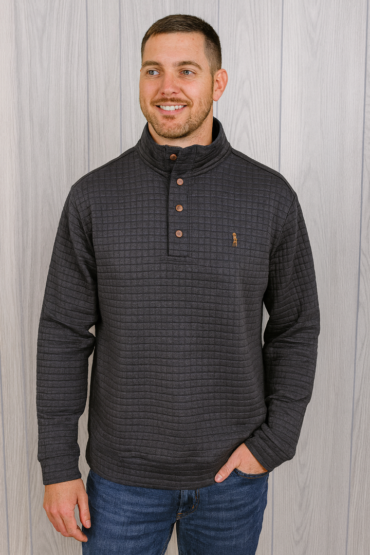 Square Stitch Quarter Snap - Ashford Navy