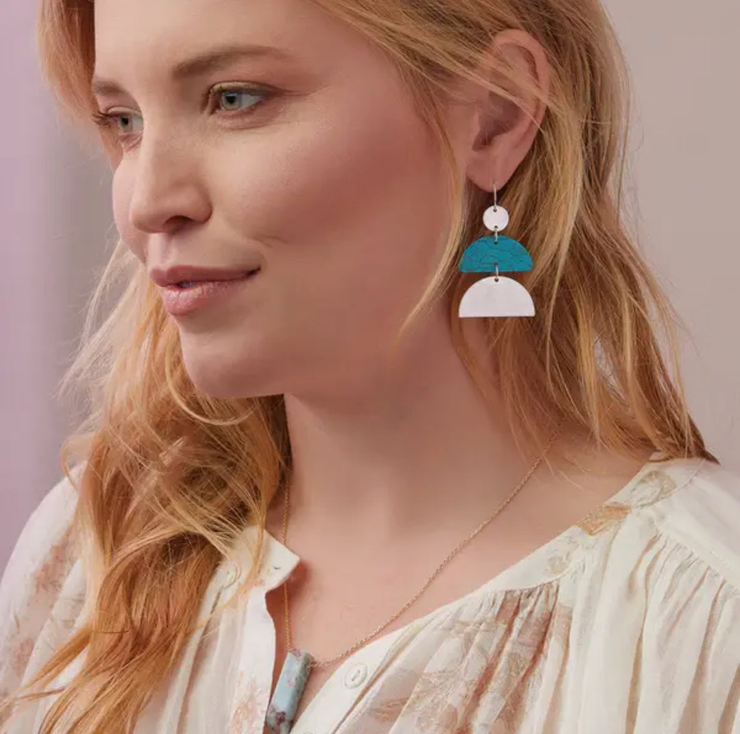 Turquoise Horizon Statement Earrings - FINAL SALE