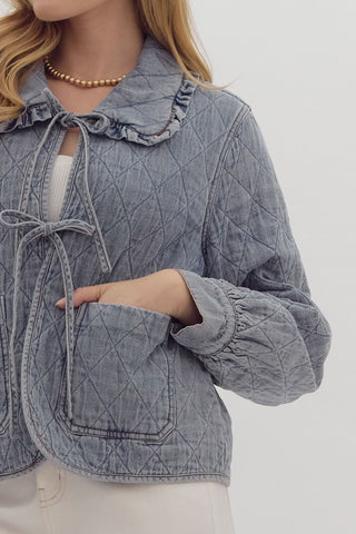 Quilted Denim Shacket