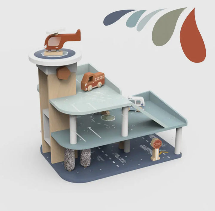Wooden Parking Garage Playset