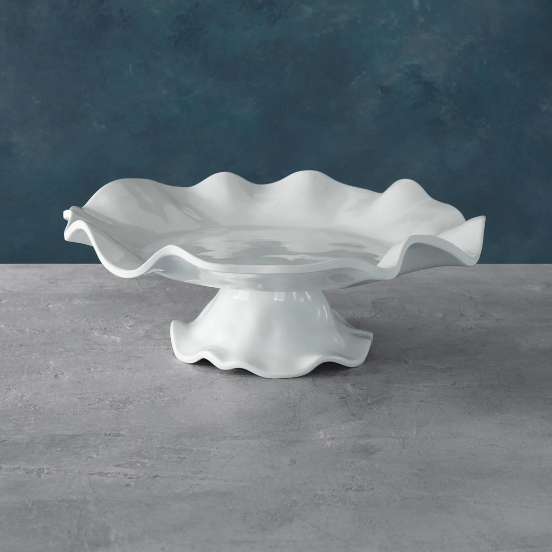 Havana White Cake Plate with Pedestal