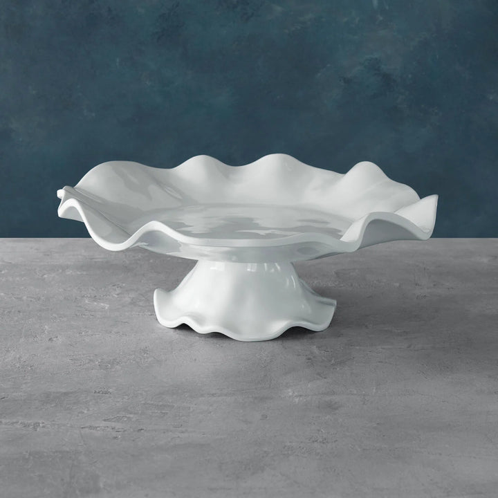 Havana White Cake Plate with Pedestal