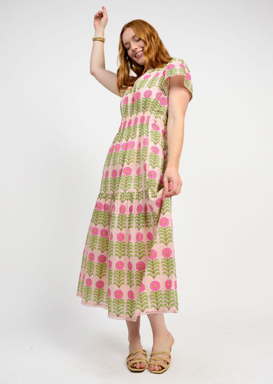 Blush Garden Midi Dress