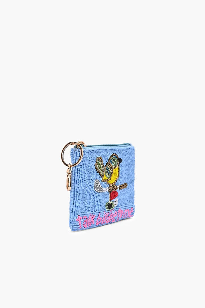 Talk Birdie to Me Beaded Coin Pouch