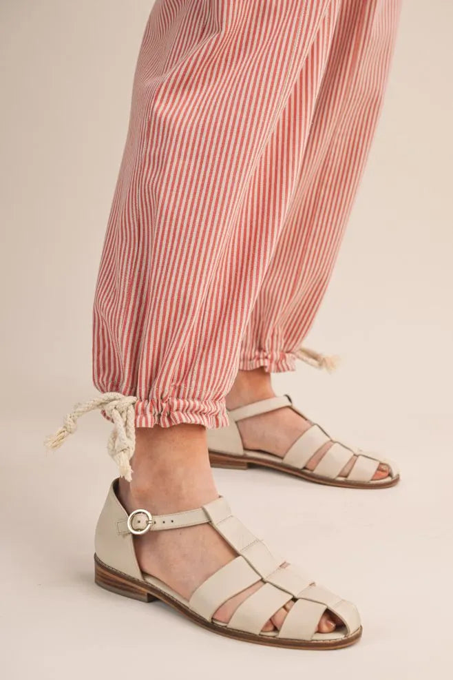 Sunset Stripe Tie-Hem Pants