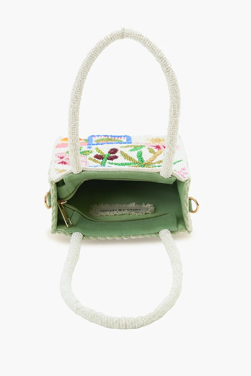 Paradise Postcard Beaded Mini Tote