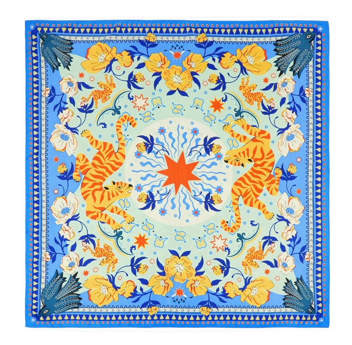 Dancing Tigers Square Scarf
