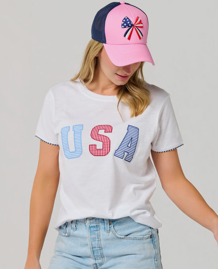 Stars & Stripes Bow Trucker Hat