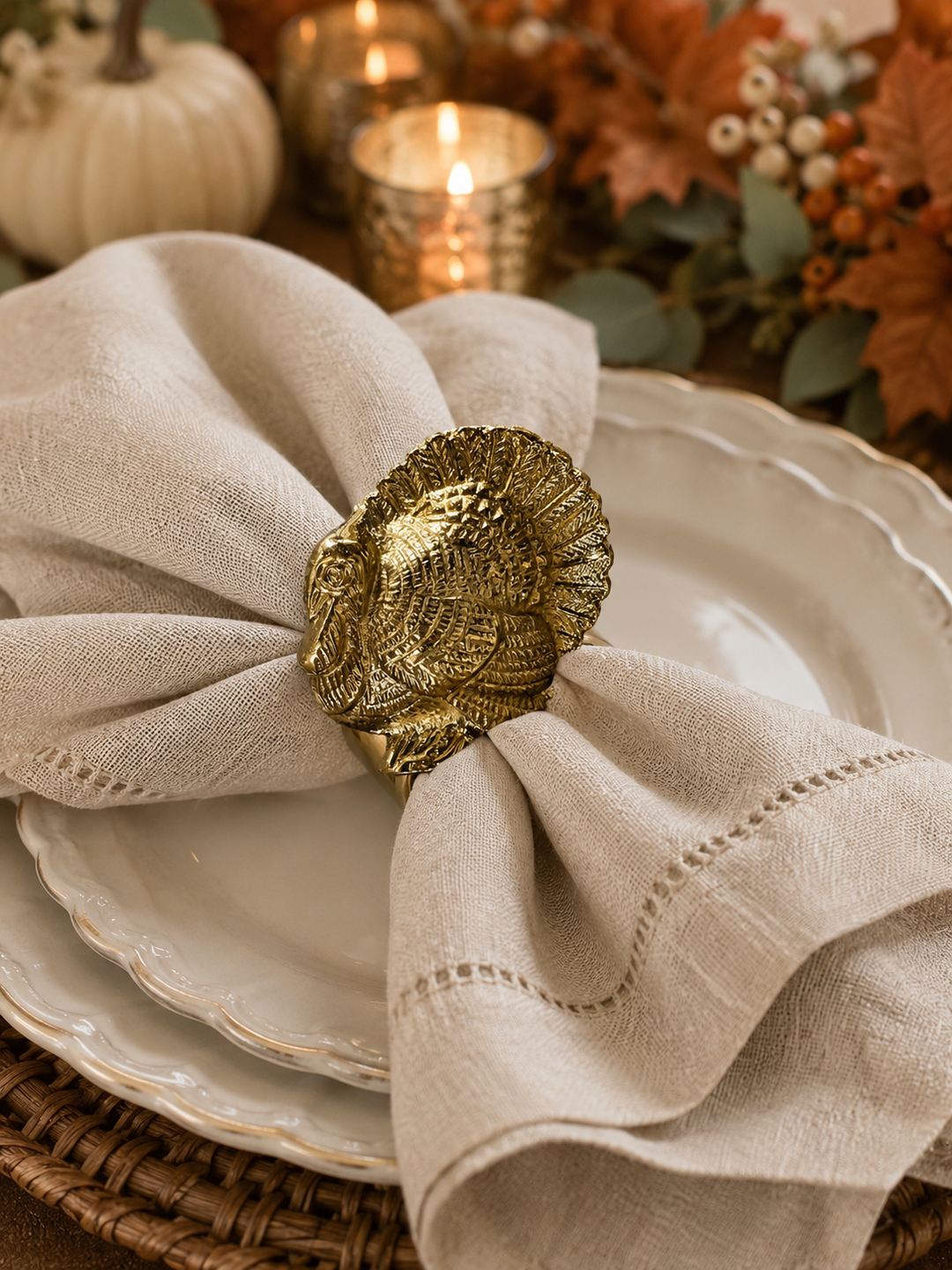 Golden Harvest Turkey Napkin Ring
