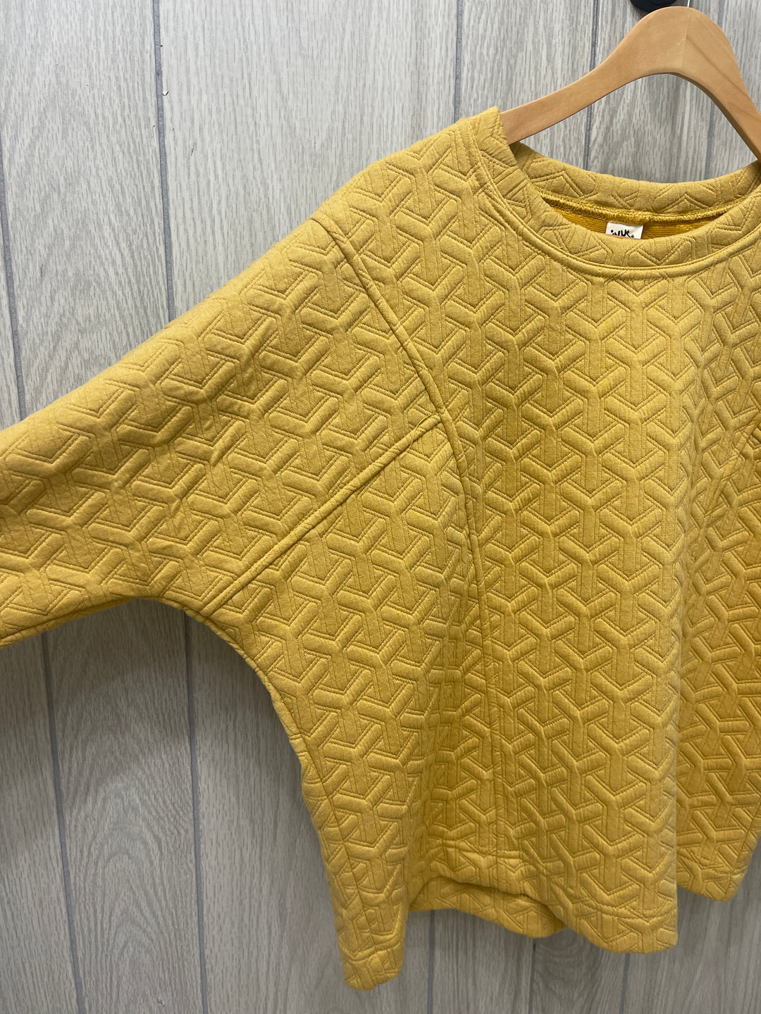Golden Quilted Knit Top
