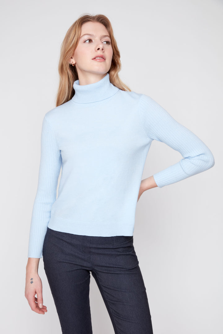 The Celeste Turtleneck Sweater – Powder Blue