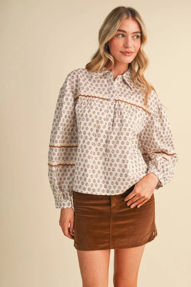 Cottage Charm Printed Blouse